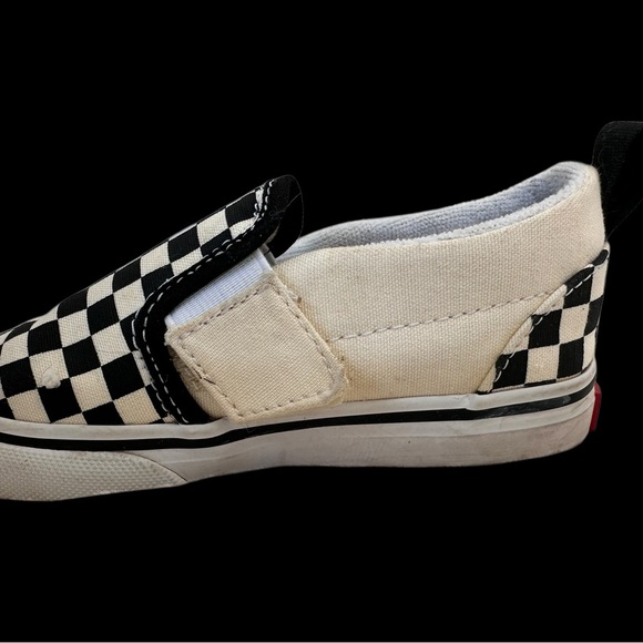 Vans Toddler Black and White Checkered Slip-On Sneakers Sz 8T Pre-loved - Picture 8 of 10